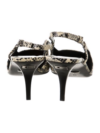Gucci Snakeskin Animal Print Slingback Pumps
