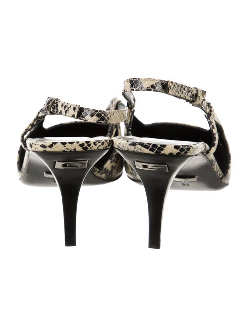 Gucci Snakeskin Animal Print Slingback Pumps
