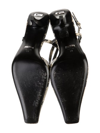 Gucci Snakeskin Animal Print Slingback Pumps