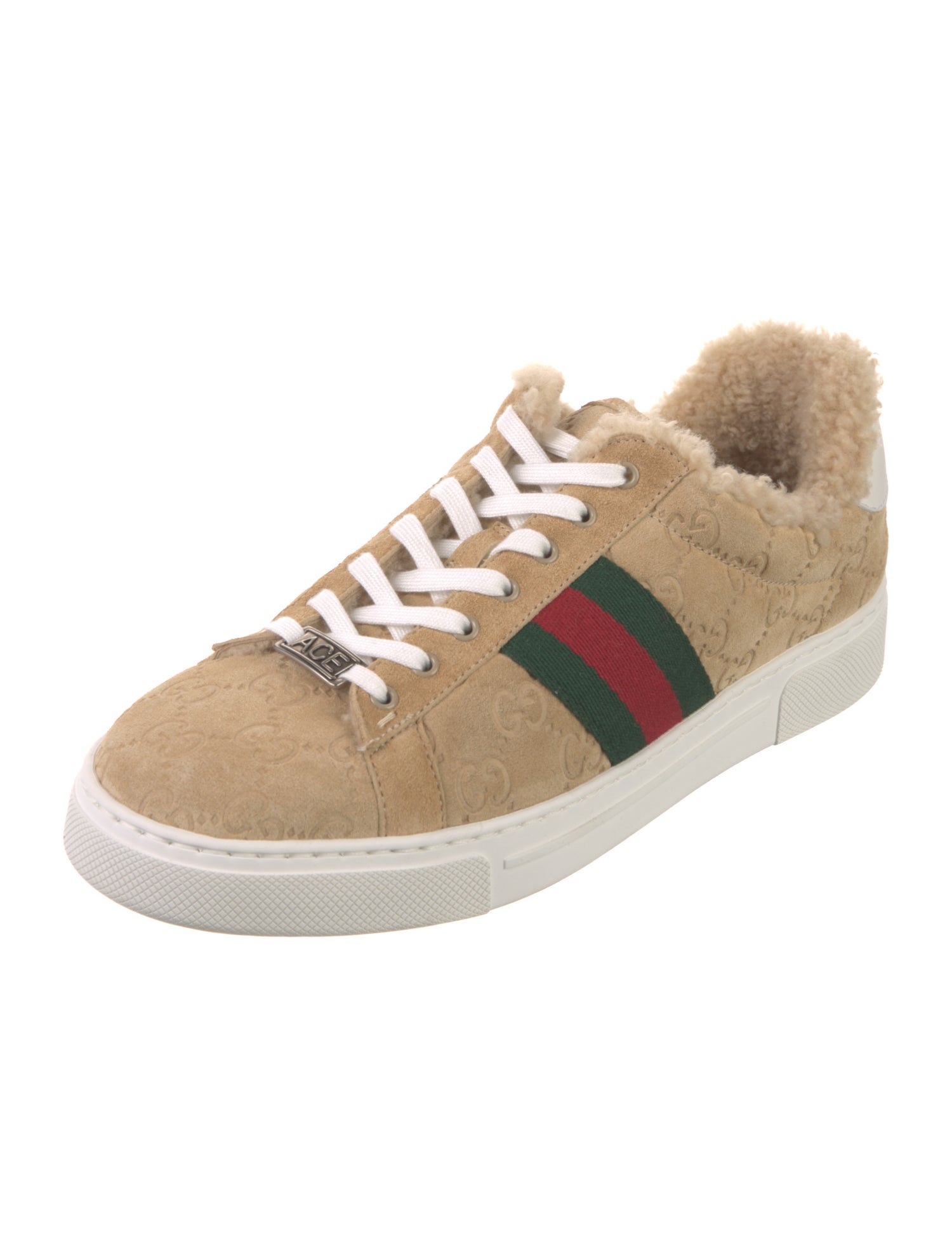 Gucci Web Accent Suede Sneakers