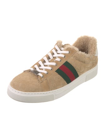 Gucci Web Accent Suede Sneakers