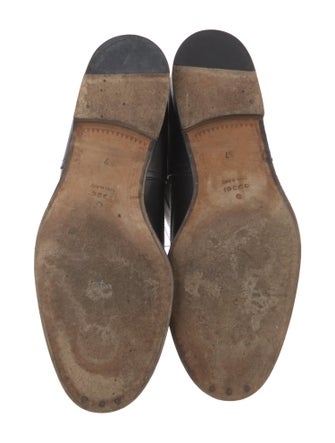 Gucci Web Accent Leather Riding Boots