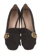 Gucci Suede Fringe Trim Accent Pumps