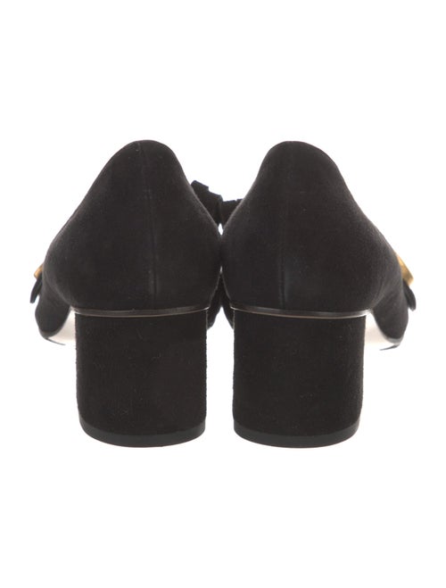 Gucci Suede Fringe Trim Accent Pumps