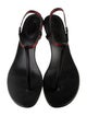 Gucci Web Accent Leather T-Strap Sandals