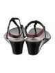 Gucci Web Accent Leather T-Strap Sandals
