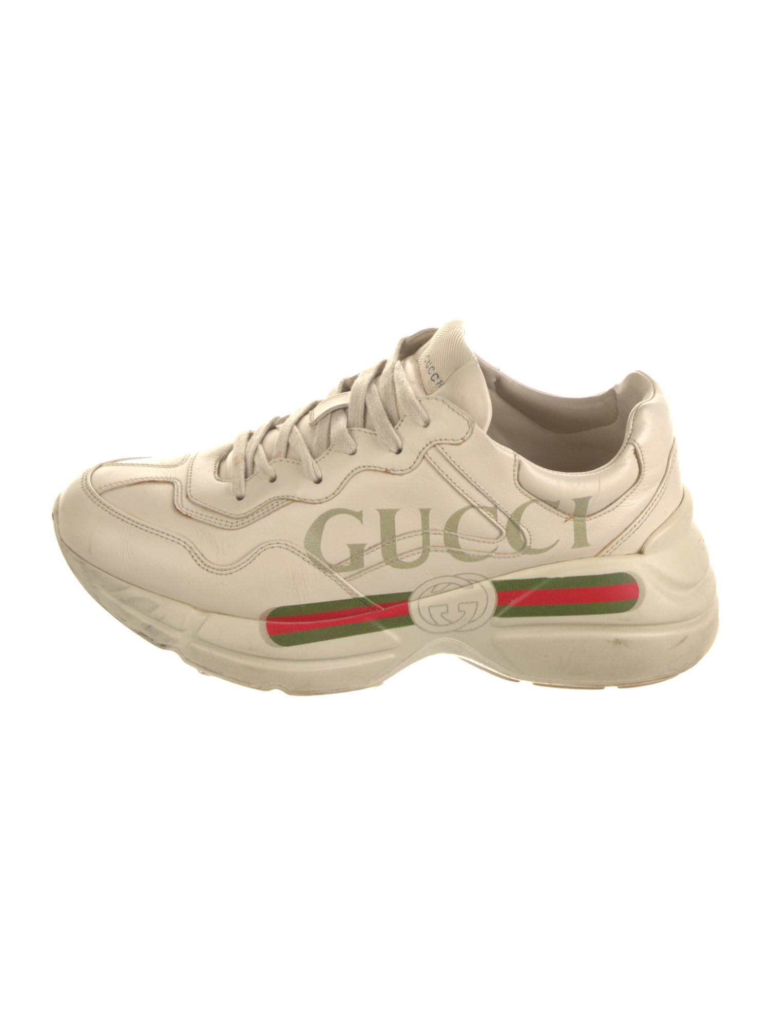 Gucci Web Accent Leather Chunky Sneakers