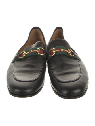 Gucci Web Accent Leather Dress Loafers
