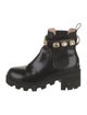 Gucci Double G Logo Leather Combat Boots