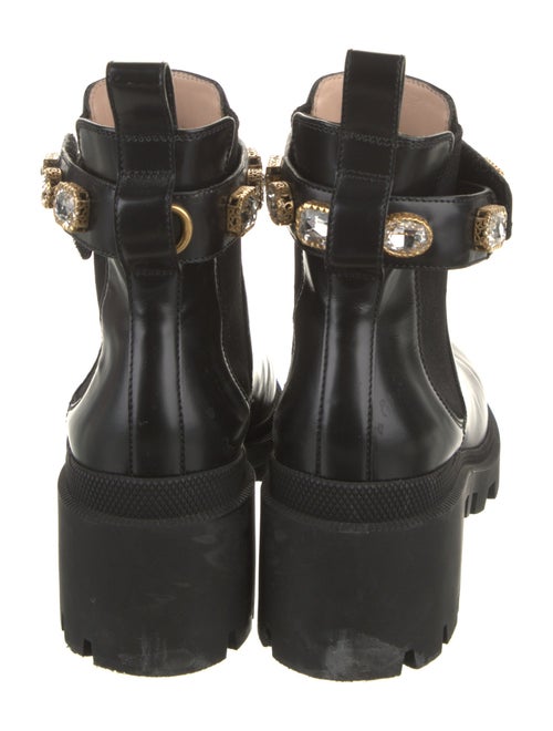 Gucci Double G Logo Leather Combat Boots