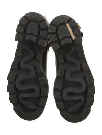 Gucci Double G Logo Leather Combat Boots