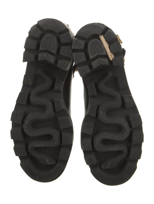 Gucci Double G Logo Leather Combat Boots