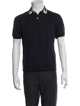 Gucci Web Accent Collar Polo Shirt