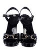 Gucci Horsebit Accent Patent Leather Sandals