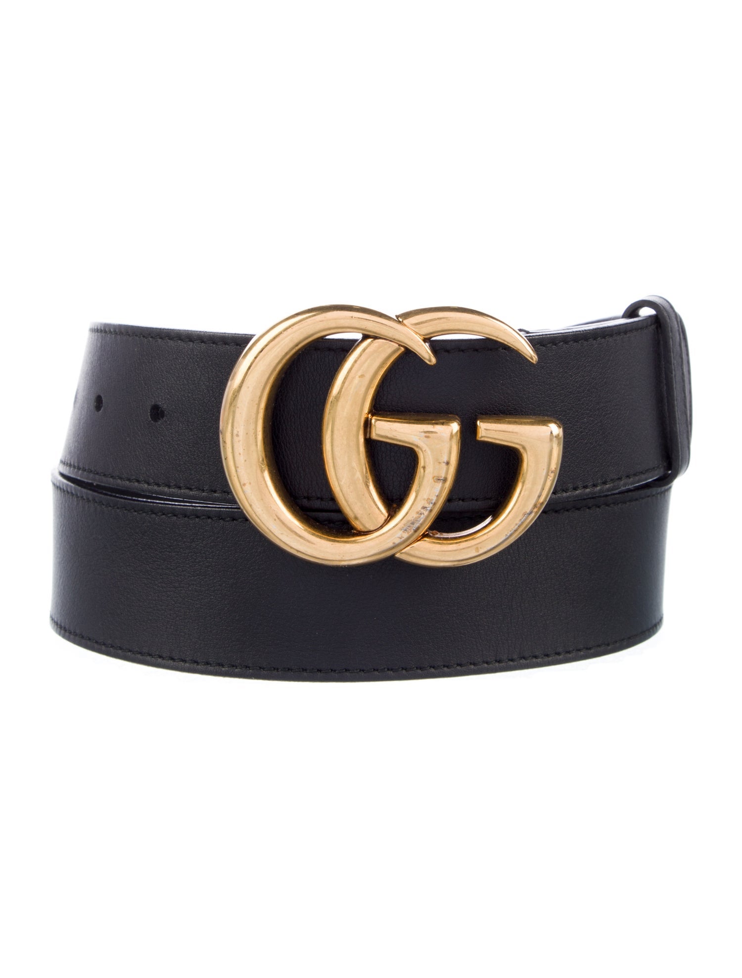 Gucci Double G Logo Leather Belt