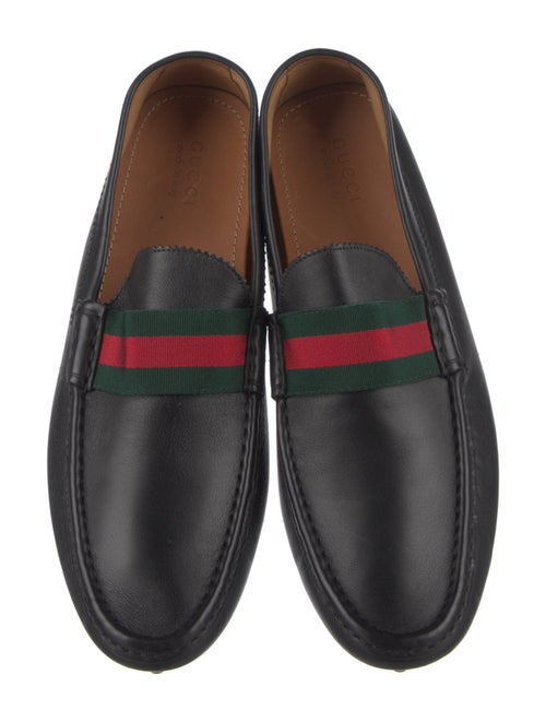Gucci Web Accent Leather Drivers