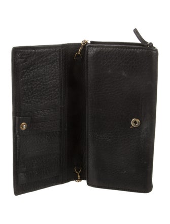 Gucci Double G Logo Leather Wristlet