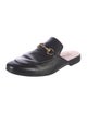 Gucci Horsebit Accent Leather Slippers