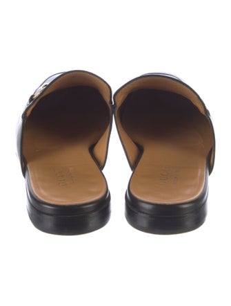 Gucci Horsebit Accent Leather Slippers