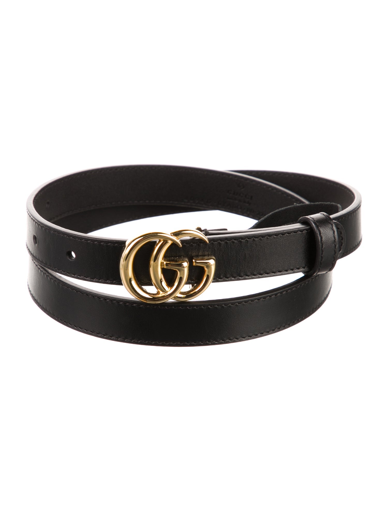 Gucci Double G Logo Skinny Belt