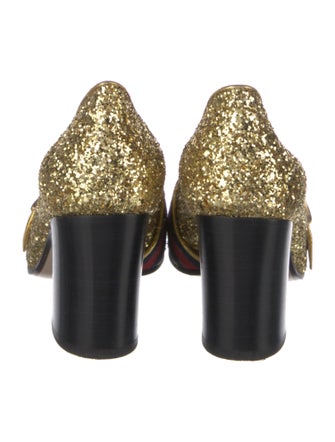 Gucci Double G Logo Glitter Pumps