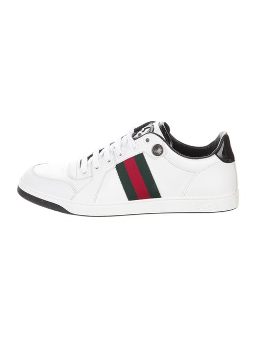 Gucci Web Accent Leather Sneakers