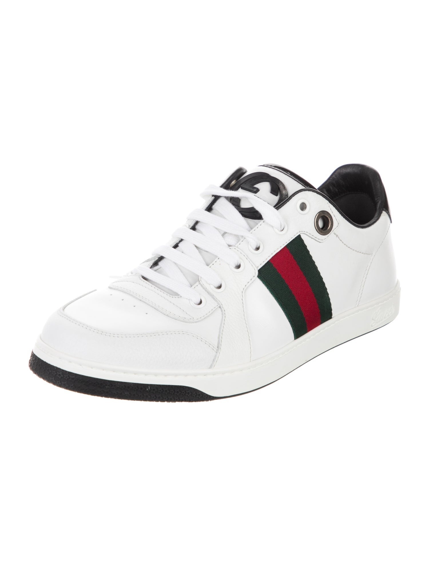 Gucci Web Accent Leather Sneakers