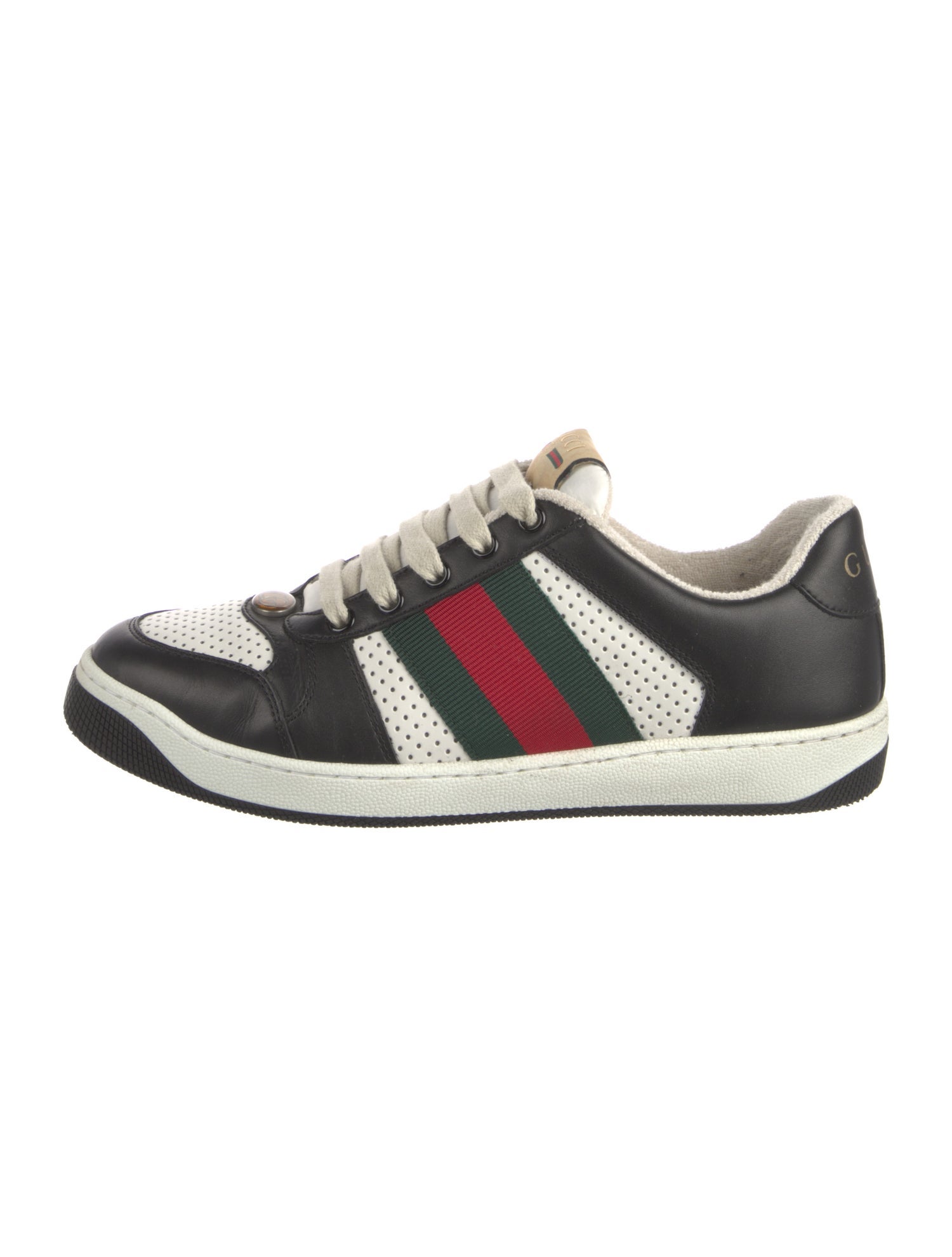 Gucci Web Accent Leather Sneakers