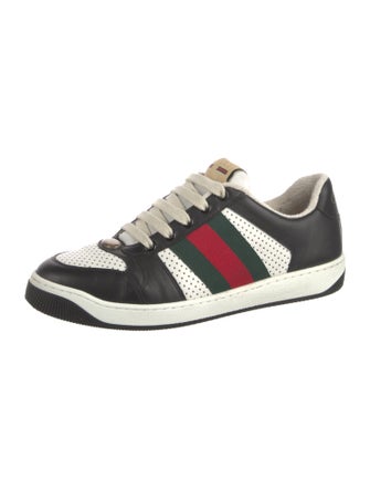 Gucci Web Accent Leather Sneakers