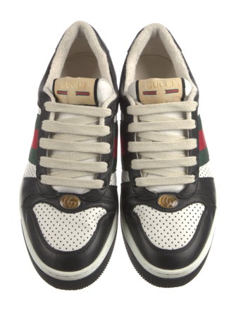 Gucci Web Accent Leather Sneakers