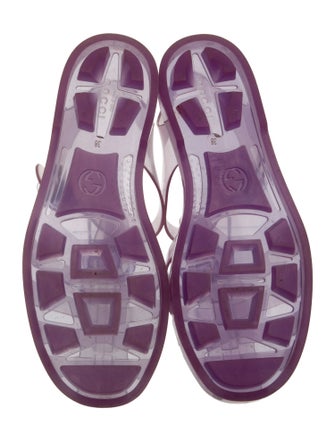 Gucci Double G Logo Rubber T-Strap Sandals