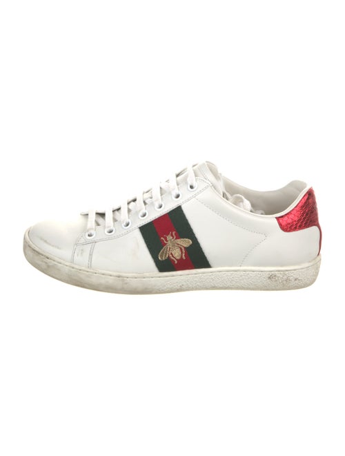 Gucci Web Accent Leather Sneakers