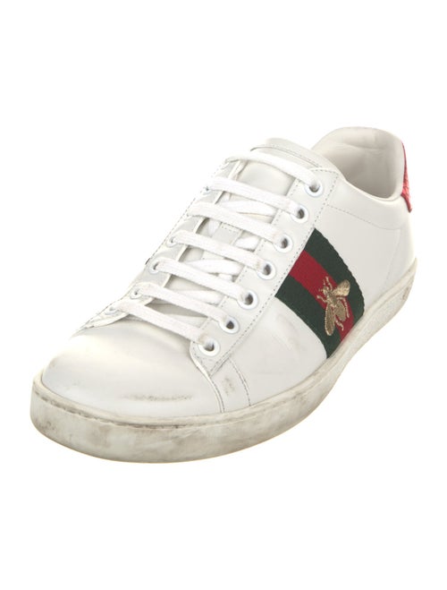Gucci Web Accent Leather Sneakers