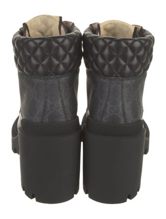 Gucci Leather Trim Embellishment Combat Boots