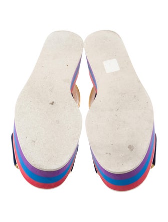 Gucci Velvet Colorblock Pattern Slingback Sandals