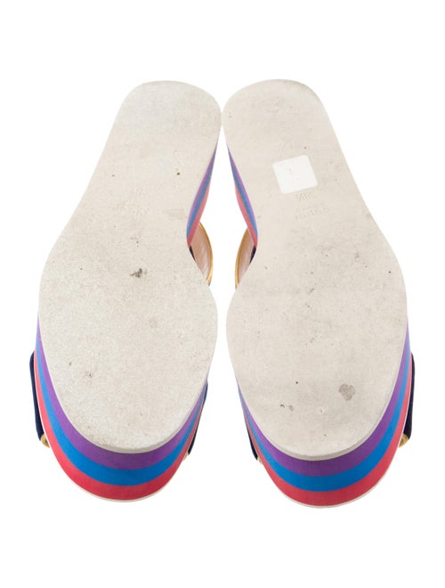 Gucci Velvet Colorblock Pattern Slingback Sandals