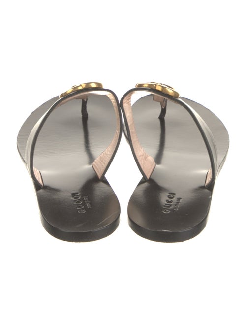 Gucci Interlocking G Logo Leather Flip Flops