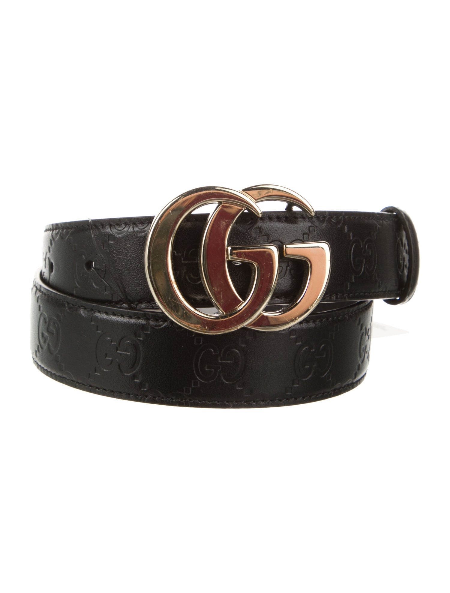 Gucci Double G Logo Leather Belt