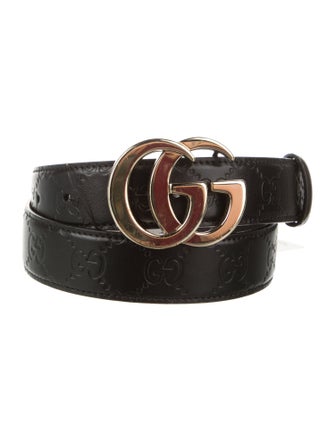 Gucci Double G Logo Leather Belt