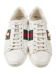 Gucci Faux Pearl Accents Leather Sneakers