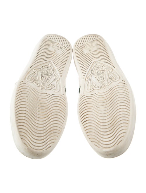 Gucci Faux Pearl Accents Leather Sneakers