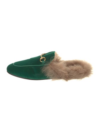 Gucci Horsebit Accent Velvet Mules