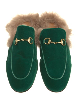 Gucci Horsebit Accent Velvet Mules