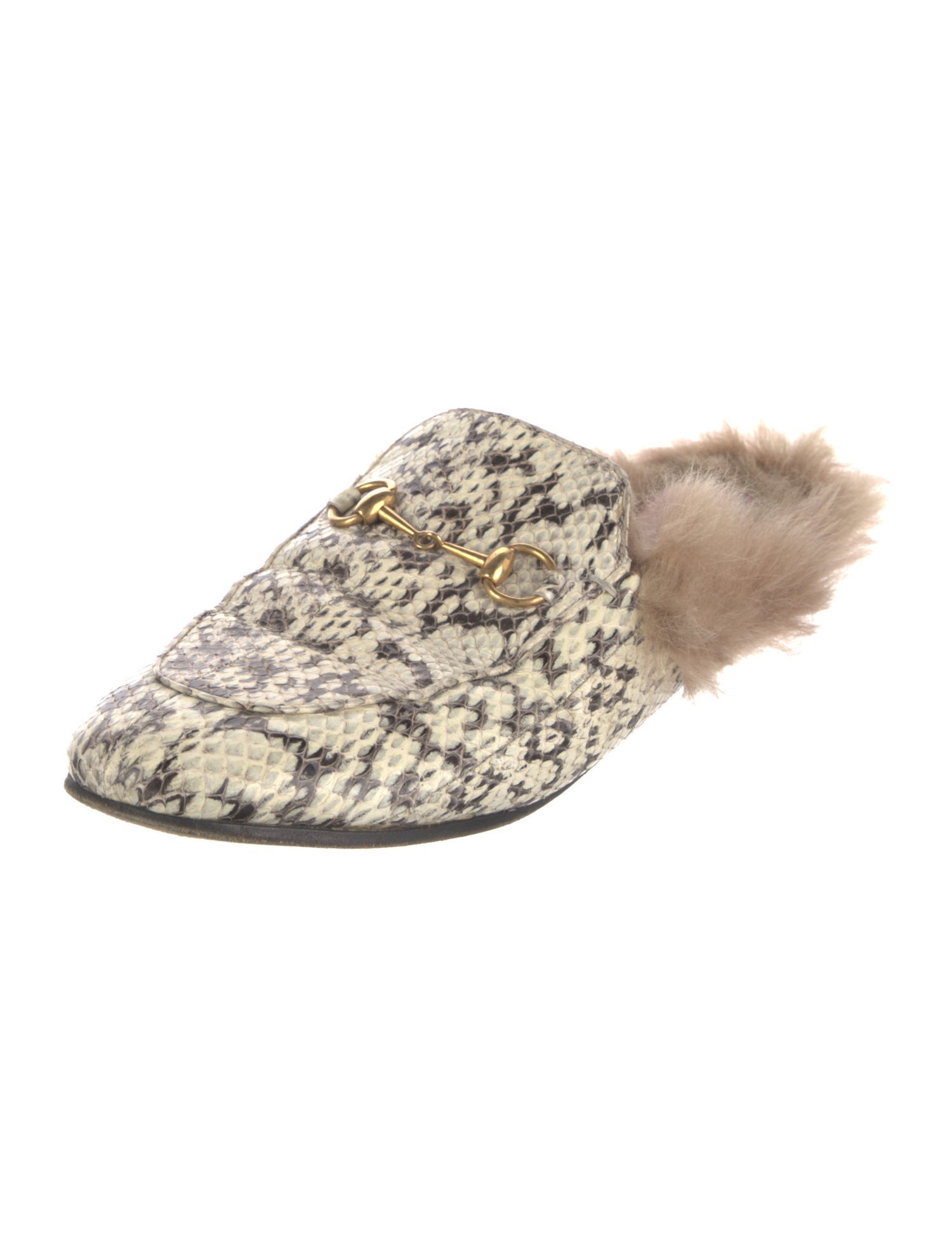 Gucci Horsebit Accent Snakeskin Mules