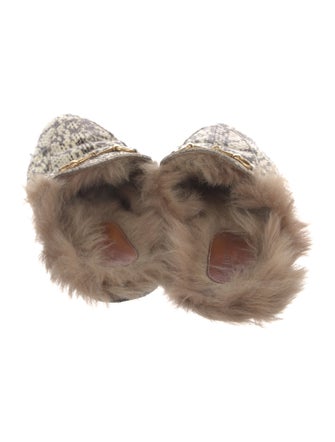 Gucci Horsebit Accent Snakeskin Mules