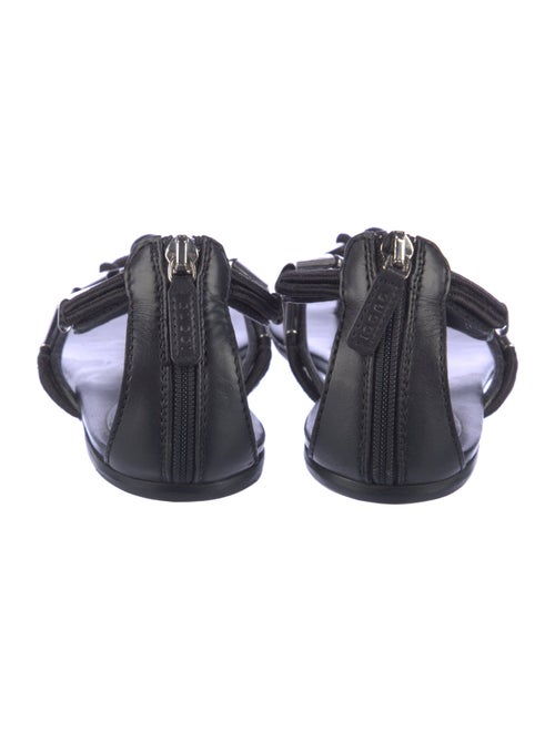 Gucci Leather Beaded Accents T-Strap Sandals