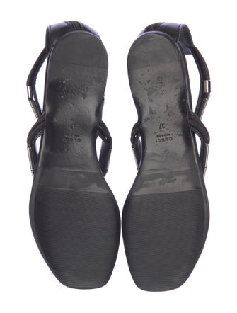 Gucci Leather Beaded Accents T-Strap Sandals