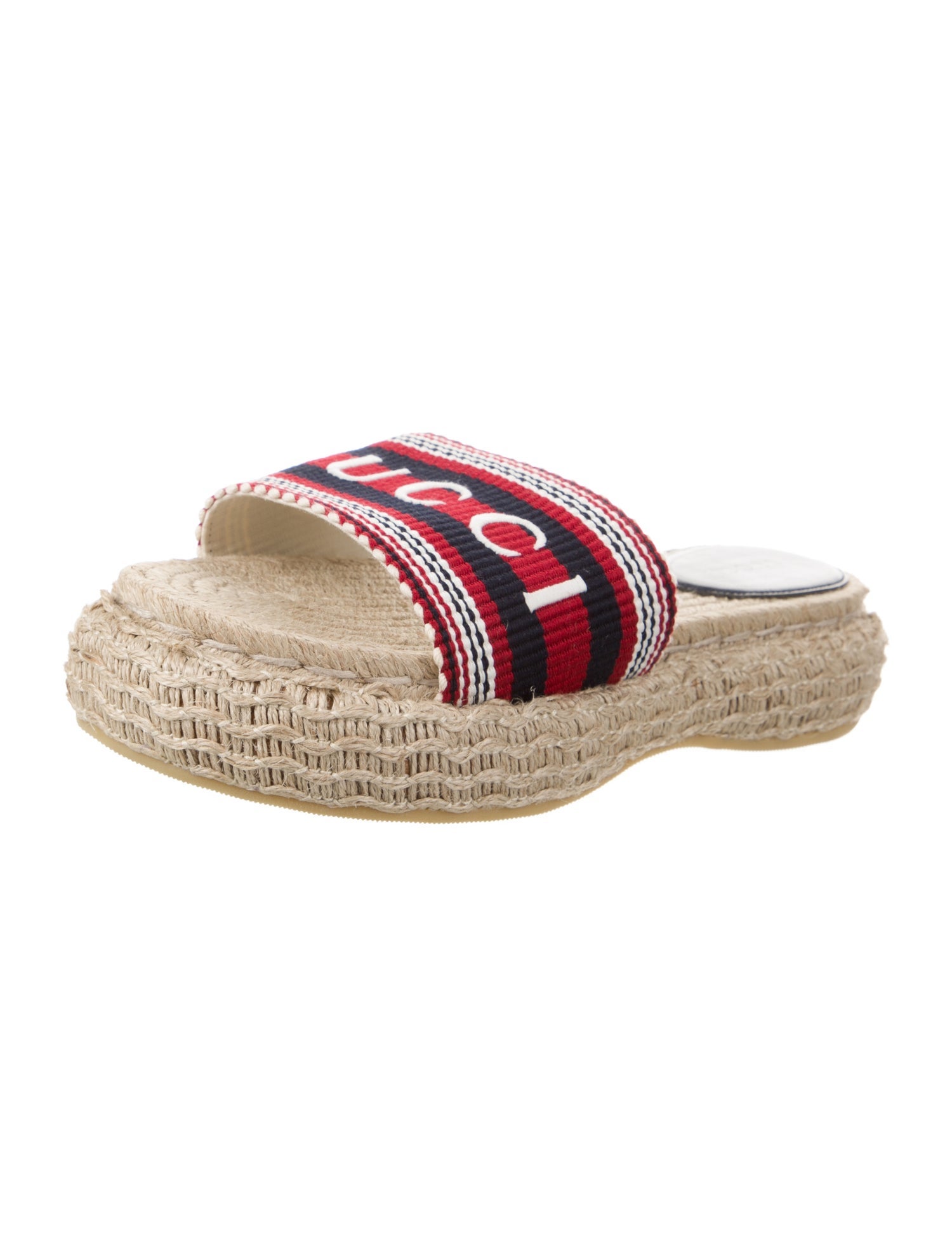 Gucci Sylvie Web Accent Jute Espadrilles
