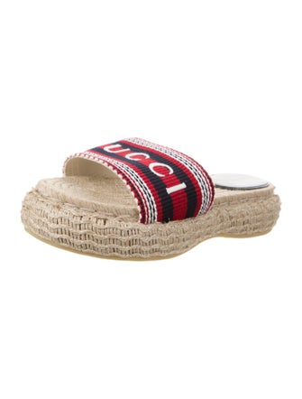 Gucci Sylvie Web Accent Jute Espadrilles