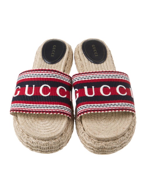 Gucci Sylvie Web Accent Jute Espadrilles